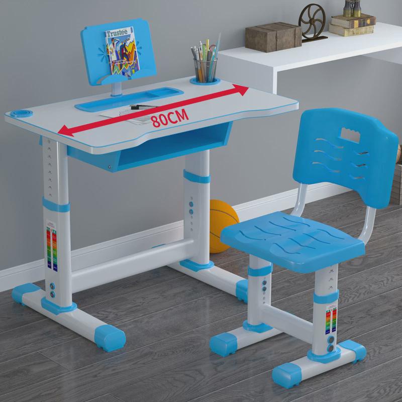 家用儿童学习桌带灯学生学习桌写字桌椅可升降带灯小学生作业桌