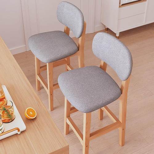 y*吧台椅家用吧椅实木高脚凳前台商用椅子吧靠背岛台凳子收银台高