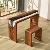 实木古琴桌凳国学书法桌仿古琴凳茶艺桌凳空灵鼓桌架实木桐木桌桌