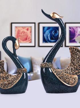 创意情侣天鹅摆件家居饰品客厅电视柜装饰新婚礼物送闺蜜结婚礼品