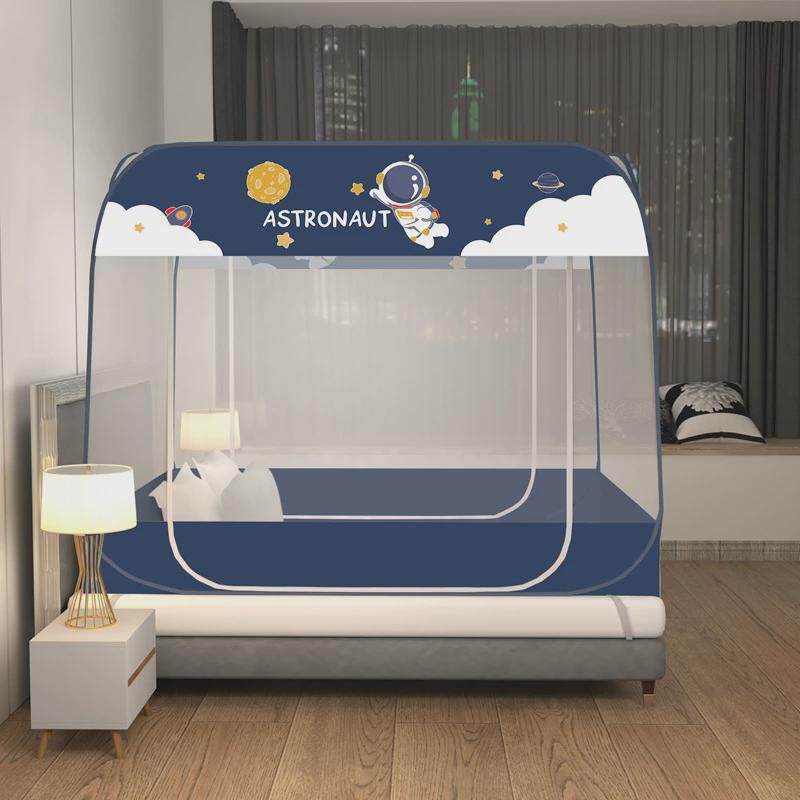 新款免安装加大空间家用蒙古包蚊帐一体式拉链可折叠双门全底无底