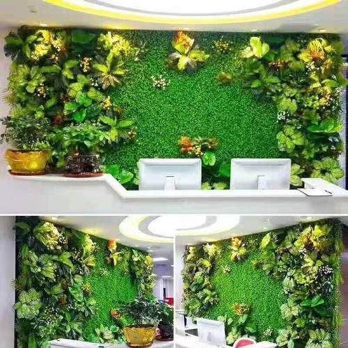 面装饰绿色塑料草坪植物墙假花室内阳台门头形象仿真草仿真植物墙