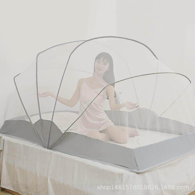 新品2024网红款折叠蚊帐纯色免安装蚊帐可折叠帐单便捷蚊收纳双人