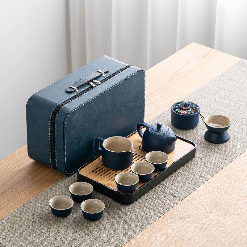 品日式功夫茶壶套装陶瓷茶杯茶盘便携商务活动伴手礼旅行茶具寿宴