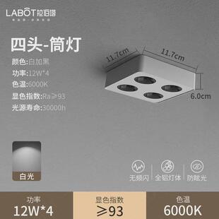 灯客厅led方形防眩无主批发卧室家用过道四头斗胆灯超薄明装筒灯