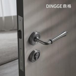 卧室磁吸静音古铜分体锁通用家用美式 复古黄铜法式 门把手门锁批发