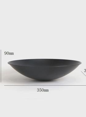 装饰铁艺圆形新中式果盘花器摆件样版房间茶几酒店售楼处软装饰品