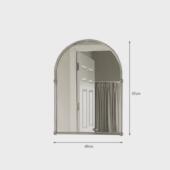 洗手间镜子带灯装 不锈钢欧式 饰北 复古拱门形浴室镜简约壁挂式 法式