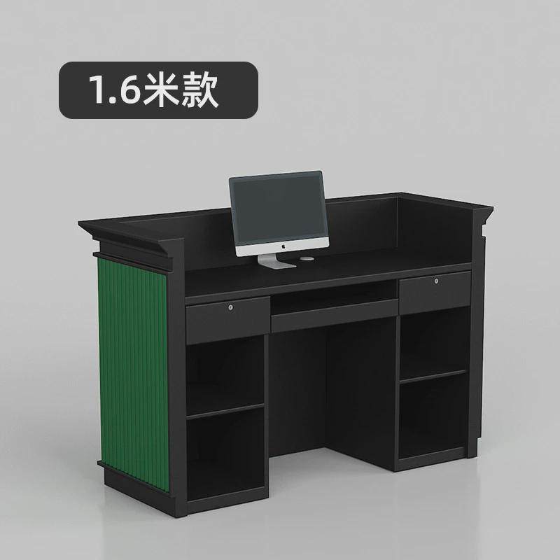 美容院服装店收银台轻奢高级感烤漆吧台桌小型店铺前台接待台简约