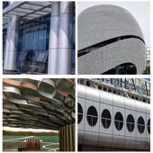 双曲铝单板镂空门头天花幕墙长廊雨棚工程造型木纹厂家双曲铝单板