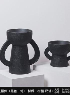 简约树脂花瓶花器客厅现代创意家居北欧餐桌干花插花装饰品摆件