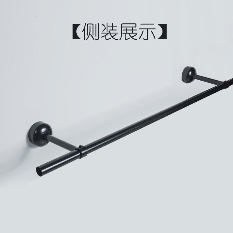 td61阳台晾衣杆顶装烤漆晾衣架304不锈钢管固定式黑晒衣架凉衣服