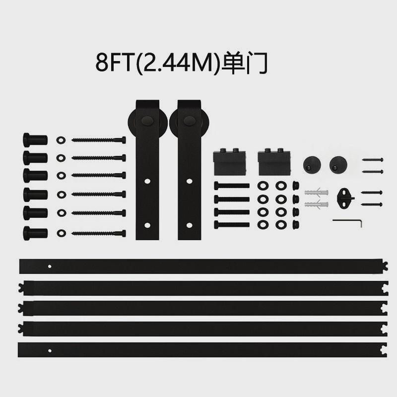 美式谷仓门吊轨推拉移门滑轨谷仓门趟配件全套五金衣柜木门轨道