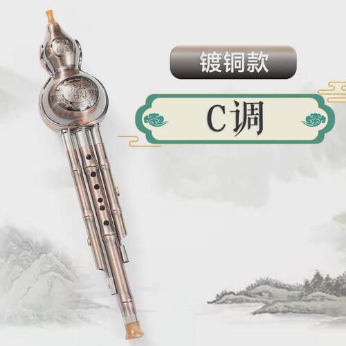 镀铜镀银葫芦丝C调降B调初学者小学生专业演奏型胡芦丝民族乐器