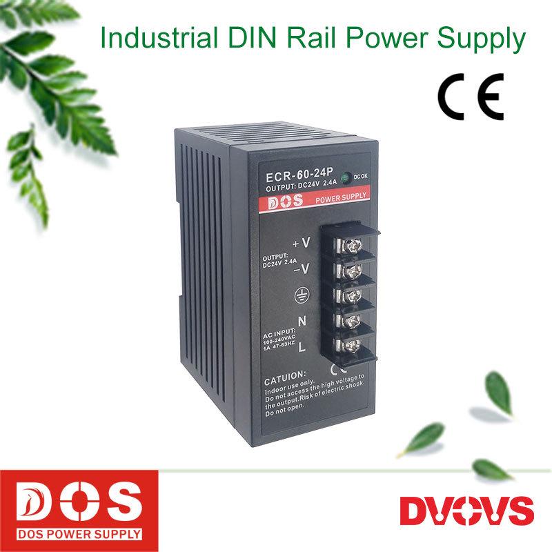 DOS工业导轨式开关电源供应器直流60W24V2.5A和100W24V4A保三年