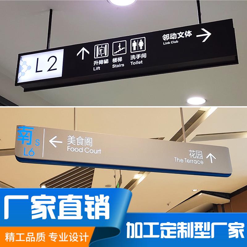 商场悬挂式灯箱灯箱广告指示牌停车场医院双面发光字吊顶吊牌厂家