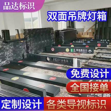 商场双面发光led吊牌灯箱指示牌地下车库停车场区域分类标识小区