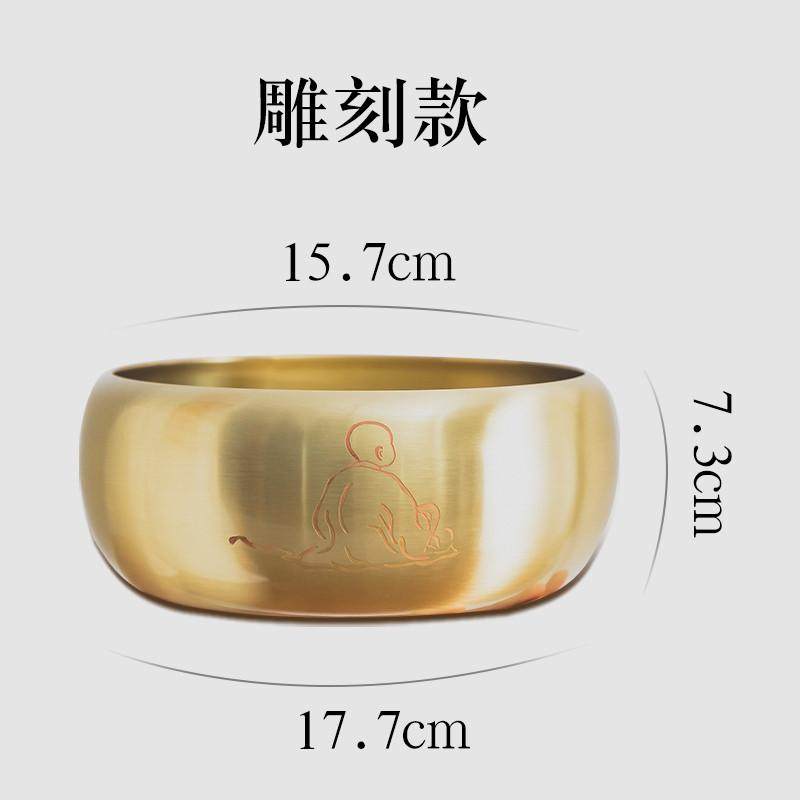 21n茶道六君子特大铜制茶洗笔洗大号水盂黄铜茶具配件洗茶杯盆洗