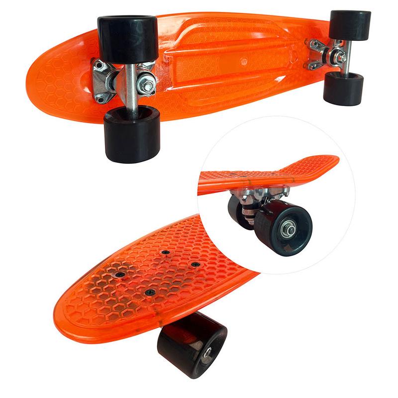 透明小鱼板单翘香蕉板四轮成人滑板pp透明塑料单小鱼板翘滑板