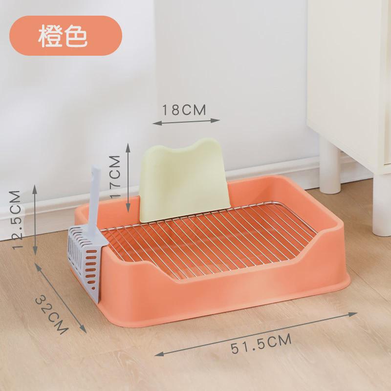 带挡板狗厕所便盆防踩屎狗尿盆不锈钢网架狗砂盆中小型犬狗狗厕所