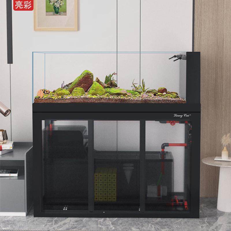 亮彩水草缸水族箱灰玻底滤造景超白标配版溪流缸侧溢流工业风鱼缸,宠物/宠物食品及用品,底柜/落地缸,淘宝优惠券,粉丝福利购,淘宝优惠卷