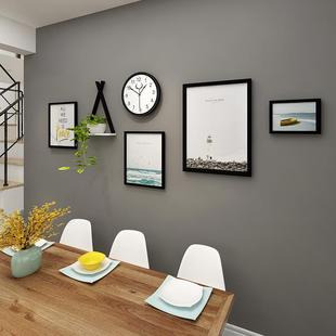 饰画饰品ins风格 北欧现代装 挂画实木画框组合餐厅壁挂置物架钟表