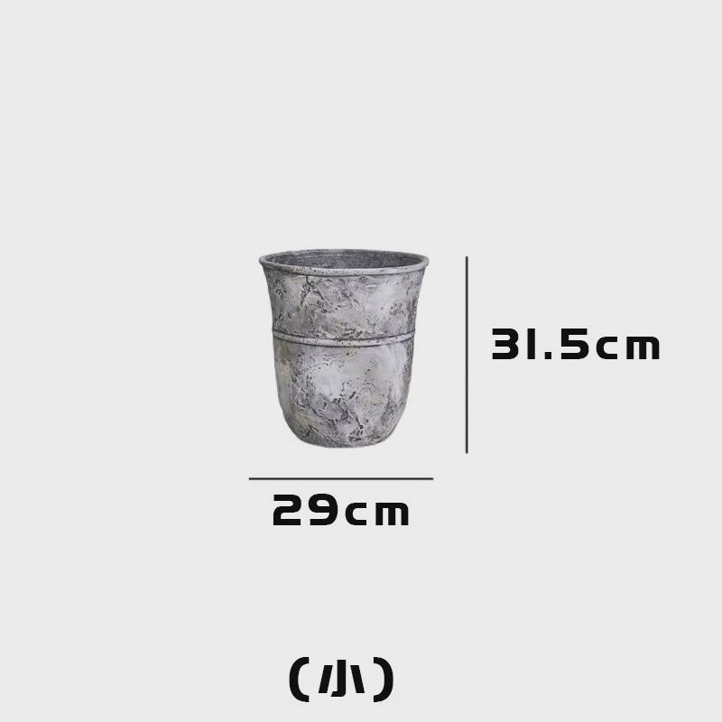 北欧花盆花器做旧玻璃钢花盆透气花缸客厅阳台摆件落地复古装饰