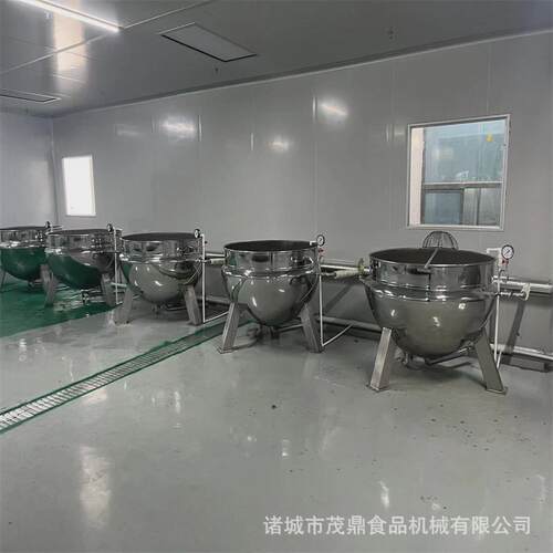 大型工厂用小龙虾卤煮设备电加热夹层锅白条鸡卤煮锅自动出料
