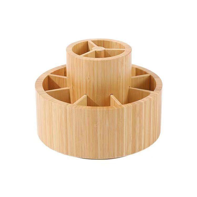 楠竹可旋转笔筒学生文具办公双层多格收纳整理桌面多功能收纳盒子,文具电教/文化用品/商务用品,笔筒,淘宝优惠券,粉丝福利购,淘宝优惠卷