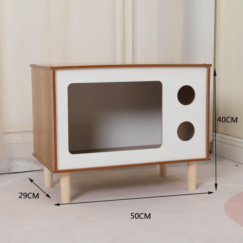 床头柜造型宠物木窝实木猫窝宠物猫创意一体实木宠物猫猫窝