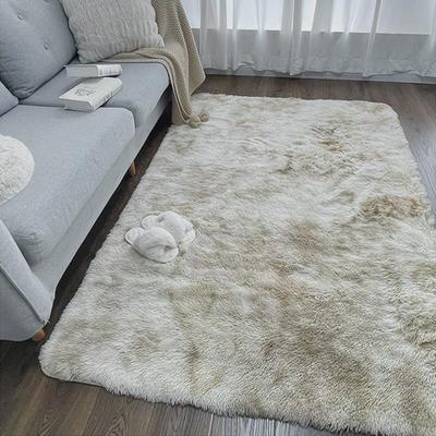 地毯卧室北欧ins客厅扎染渐变毛绒沙发茶几垫少女房整铺床边地垫