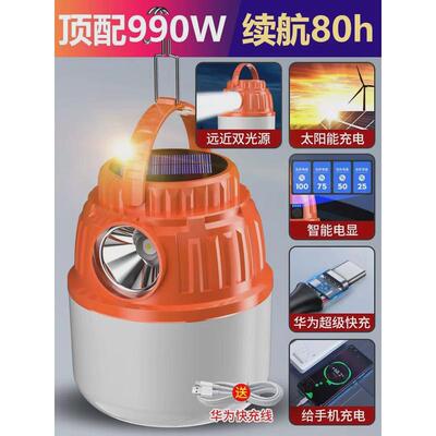 神鱼露营灯太阳能户外灯超亮长续航帐篷灯应急灯充电挂灯野营灯
