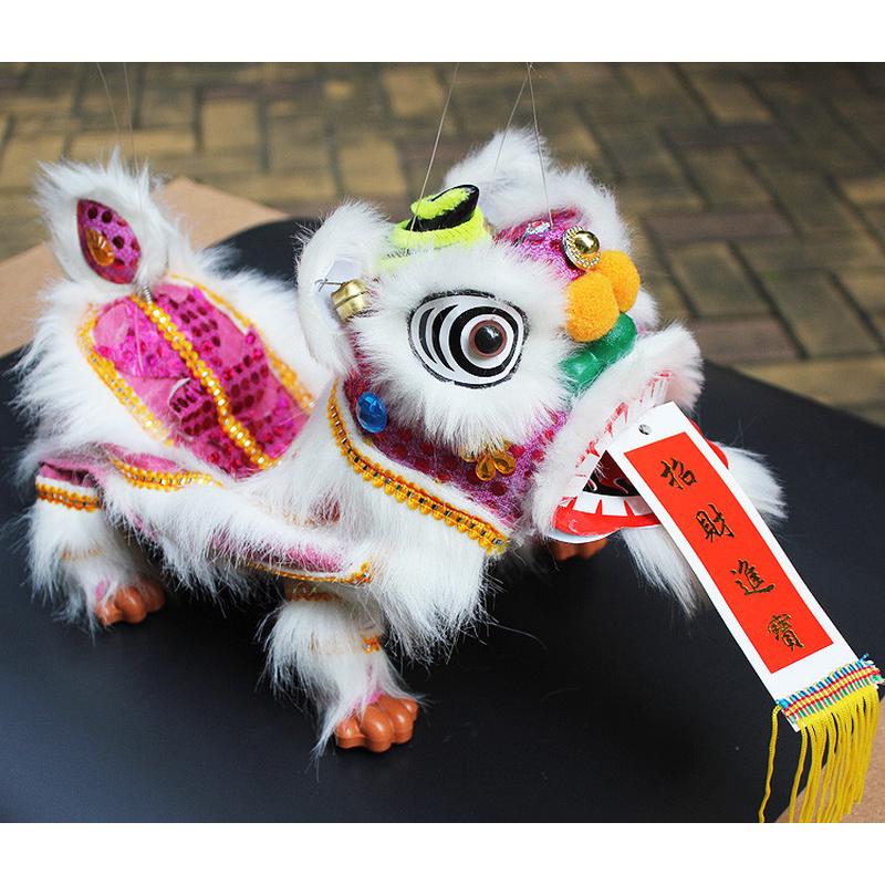 中国特色民间传统舞狮工艺品 大号木偶狮摆件装饰 送老外新年礼物