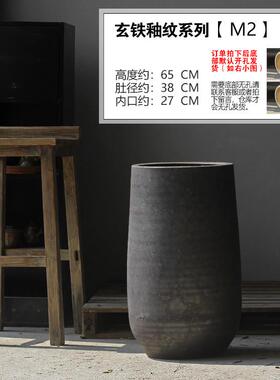 缸手工陶瓷复古粗陶罐酒店茶楼落地花瓶庭院荷花民宿坛子日式摆件