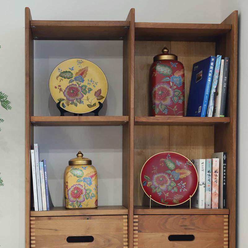 热销新中式彩绘陶瓷摆盘团花纹创意家居壁挂盘客厅玄关坐盘装饰墙,特色手工艺,青花瓷,淘宝优惠券,粉丝福利购,淘宝优惠卷