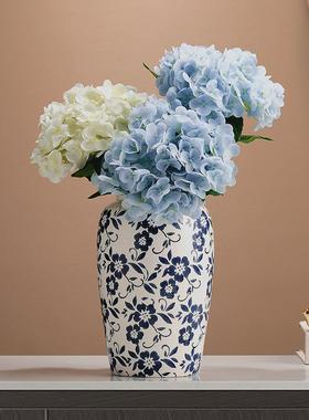 热销新中式复古青花瓷陶瓷花瓶水培插花花器客厅玄关高级感装饰品