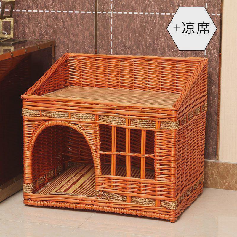 猫窝四季通用夏季凉窝藤编猫窝猫笼别墅房子双层猫咪窝猫屋批发