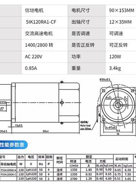 电机调速电机6w15w25w40w60w90w120w200w高速电动机220v交流马达