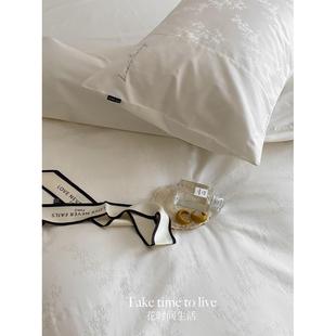 V3FP花时间生活「花影摇曳」100支澳棉四件套双股提花全棉新中式