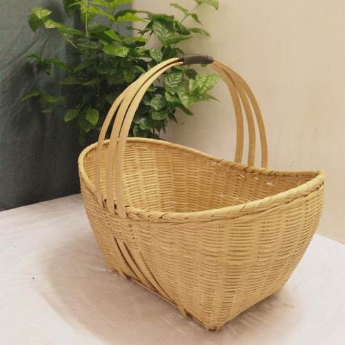 6buj【天天非田园竹编】草编藤编柳编鸡蛋篮购物篮菜篮果篮收