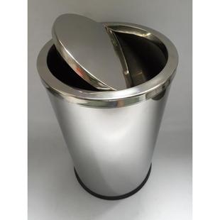 热销厂家公交车汽车不锈钢摇盖垃圾桶304酒店港式 翻盖果皮筒防火