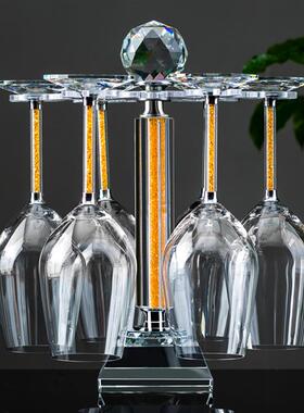 批发倒挂玻璃红酒杯架摆件葡萄酒杯水晶高脚杯沥水杯架厂家创意