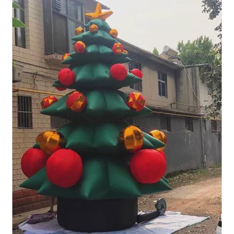 充气圣诞老人爬墙夜光气模雪人户外卡通节布置拱门火车道具网红