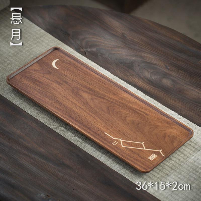 胡桃木茶盘整块干泡茶台家用简约桌面收纳新中式功夫茶具酒店托盘