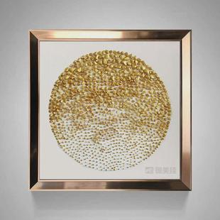 饰画酒店会所样板房间壁挂画石子立体来石实物画运 新中式 客厅装