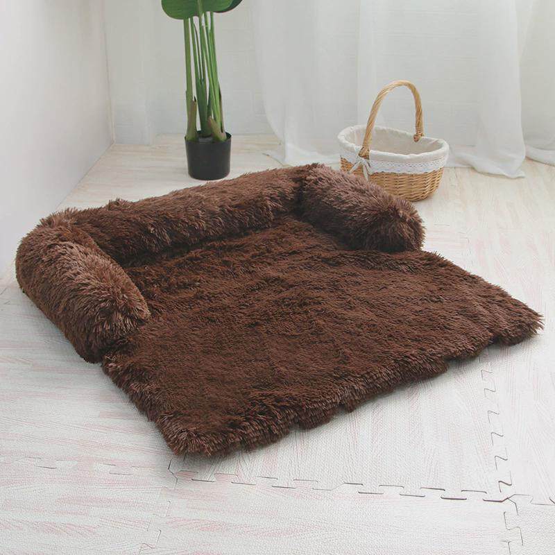 厂家批发一体狗窝毛绒沙发毯子长毛绒宠物窝狗沙发床猫咪睡垫