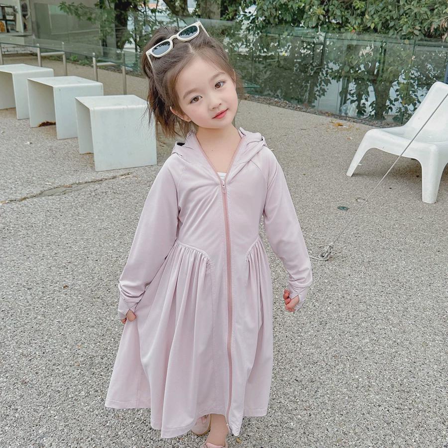 女童防晒衣夏季2024新款冰丝儿童轻薄外套透气长款宝宝空调服洋气