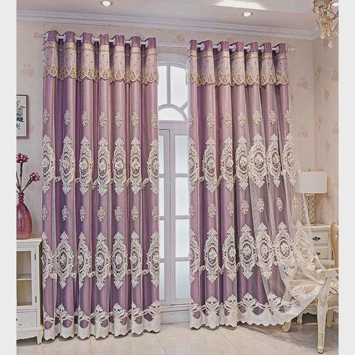 支持定制欧式双层加厚窗帘遮光高档布纱一体客厅卧室百搭浮雕绣花