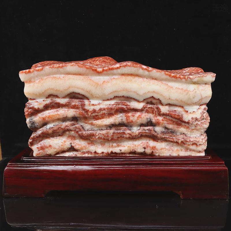 猪肉摆件腊肉石肉石然柳州红烧肉石天五花肉广西25*15*13cm6517g
