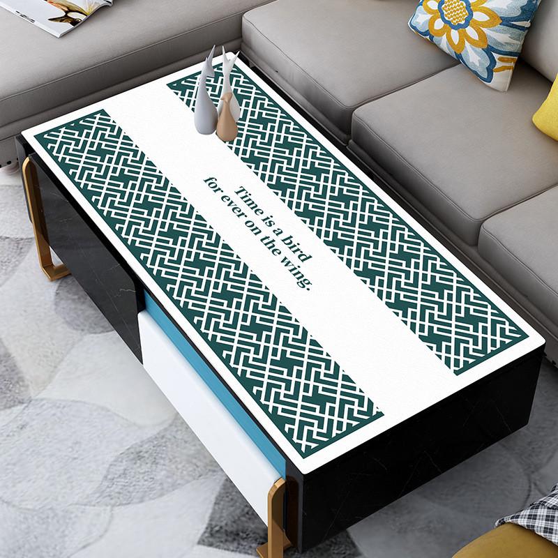 轻奢茶几垫桌垫防水防油免洗卧室长方形防烫皮革高级感桌布桌垫